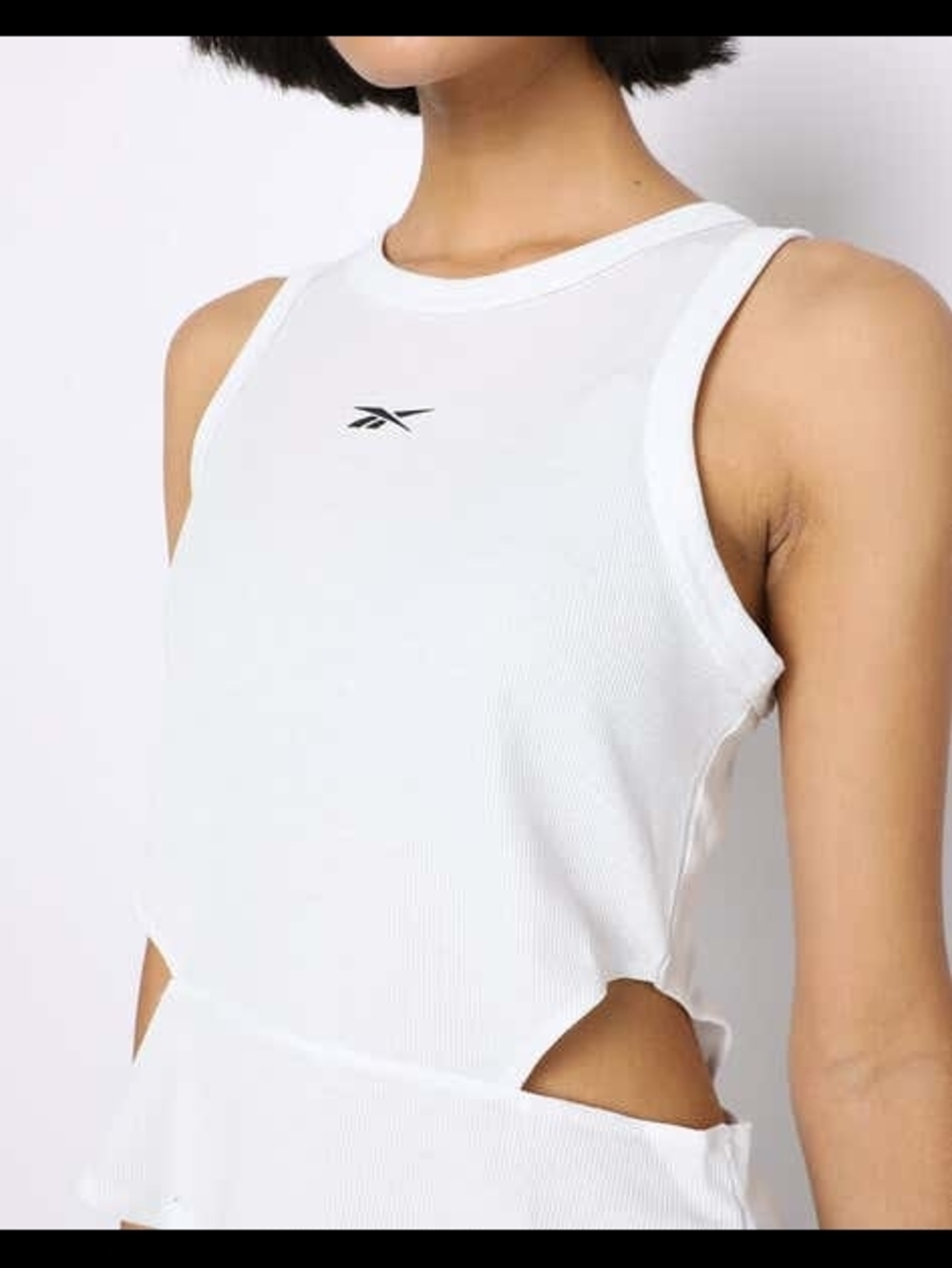 Reebok Women’s White Ribbed Cutout Tank Top NWT
